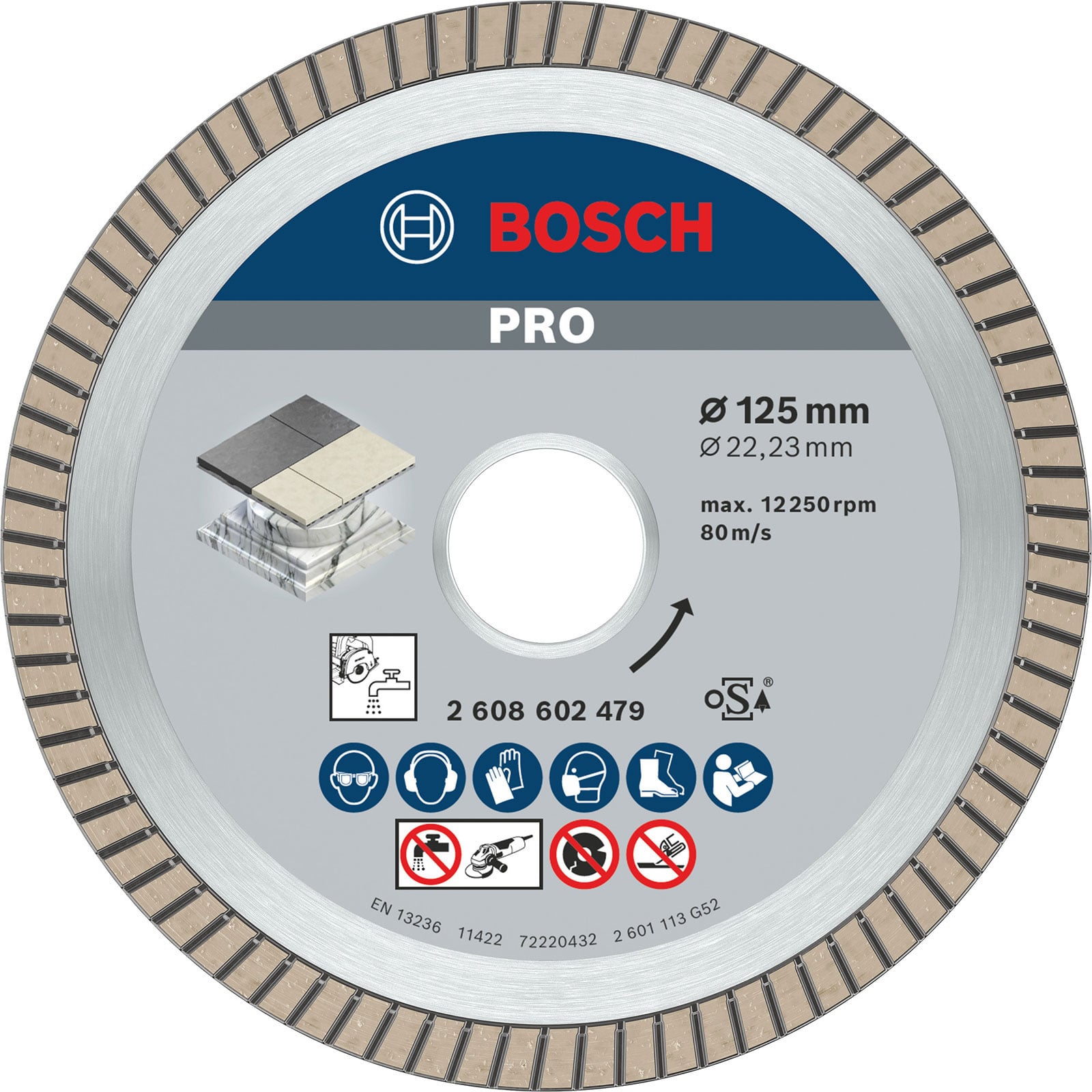 Bosch PRO Ceramic Diamanttrennscheibe 125 x 22,23 mm - 2608602479