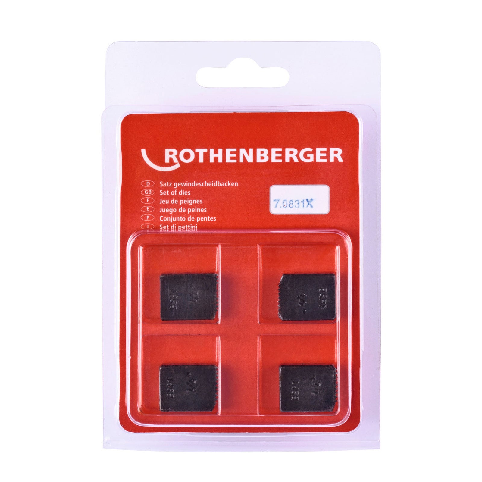 ROTHENBERGER SC Schneidbacken, BSPT R, 1/4", 4 Stück - 070831X