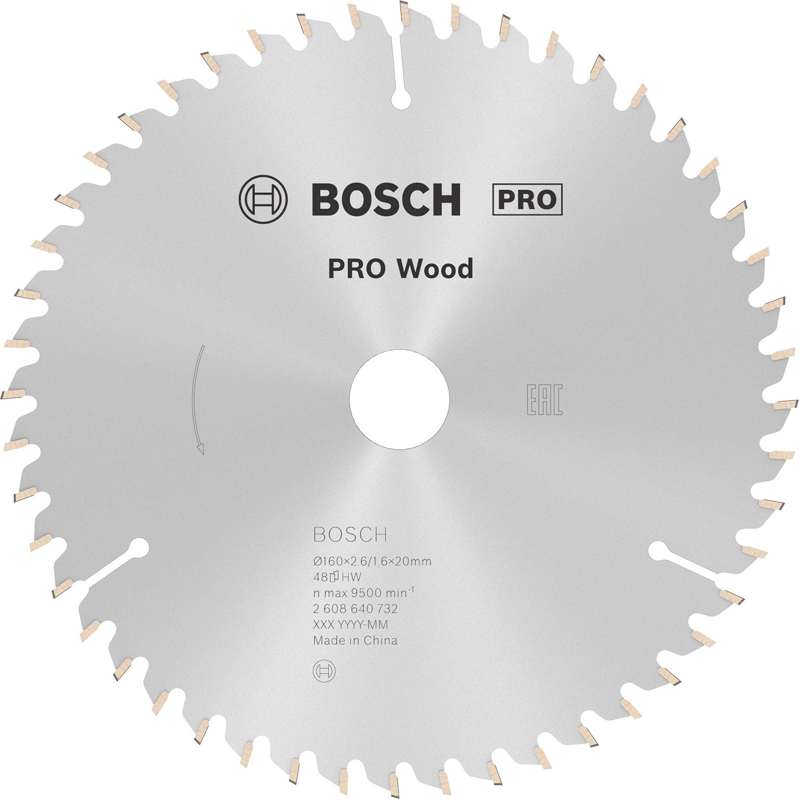 Bosch PRO Wood Kreissägeblatt 160 x 2,6 x 20 mm - 2608640732