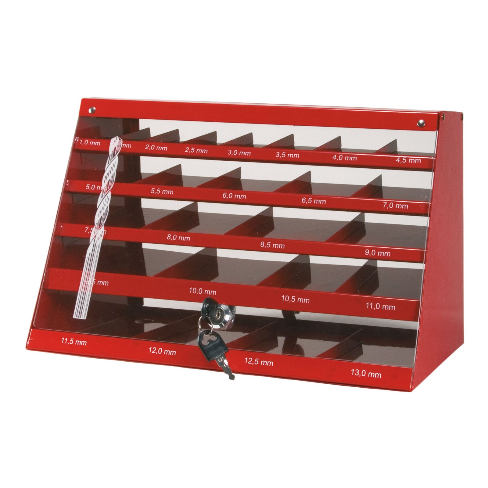 RUKO Spiralbohrer-Satz DIN 338 Typ N, HSS-R im Spiralbohrer-Schrank - 570 tlg. - 205208