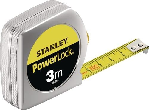 STANLEY Taschenrollbandmaß PowerLock L.3m B.12,7mm mm/cm EG II Metall Automatic SB - 0-33-218
