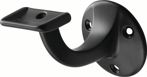 hermeta Handlaufträger 3507 Alu.ku.-besch.schwarz D.Wandplatte 56mm ger.Auflage - 3507-70E