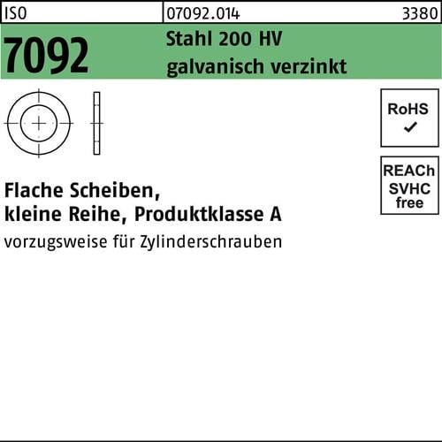 Unterlegscheibe ISO 7092 2,5 Stahl 200 HV galv.verz. 5000 Stück