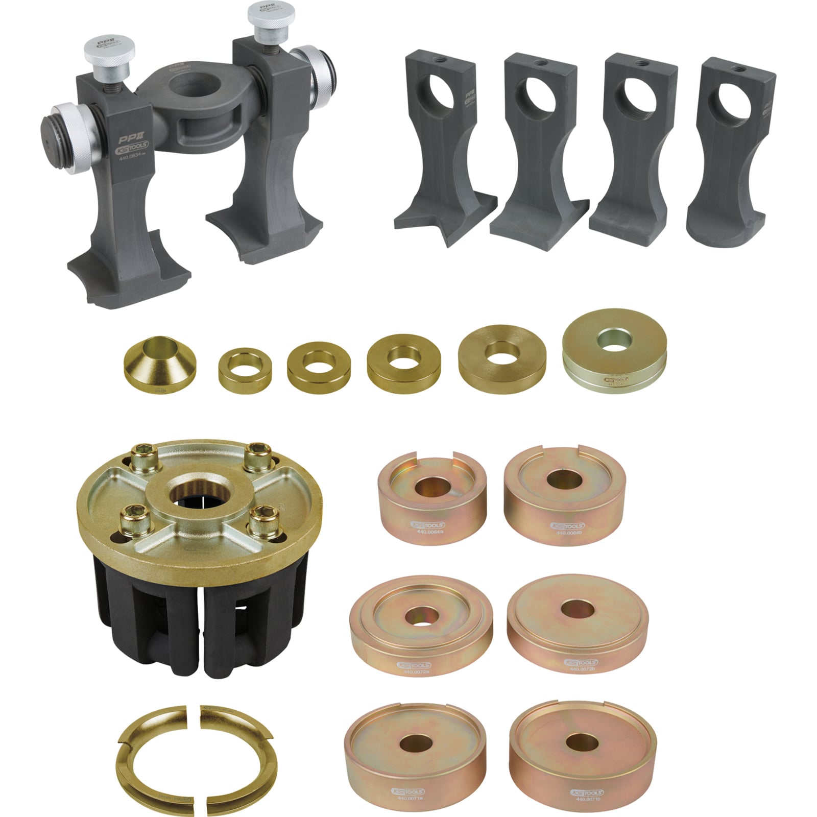 KS TOOLS Universal-Werkzeug zur geschraubten- und Kompakt-Radlagermontage und Demontage 33tlg. - 440.0650