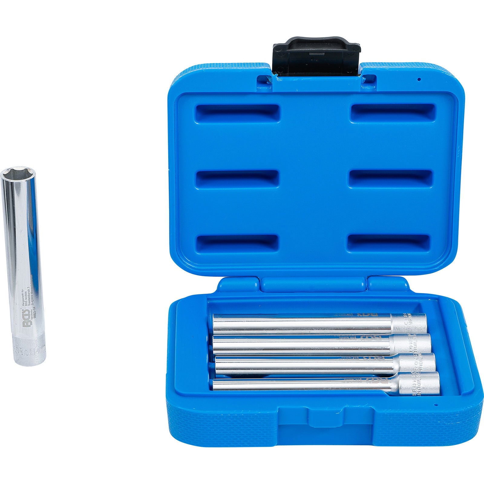 BGS Steckschlüssel-Einsatz-Satz Sechskant extra tief Antrieb Innenvierkant 10 mm (3/8") SW 8 - 14 mm 5tlg. - 9863