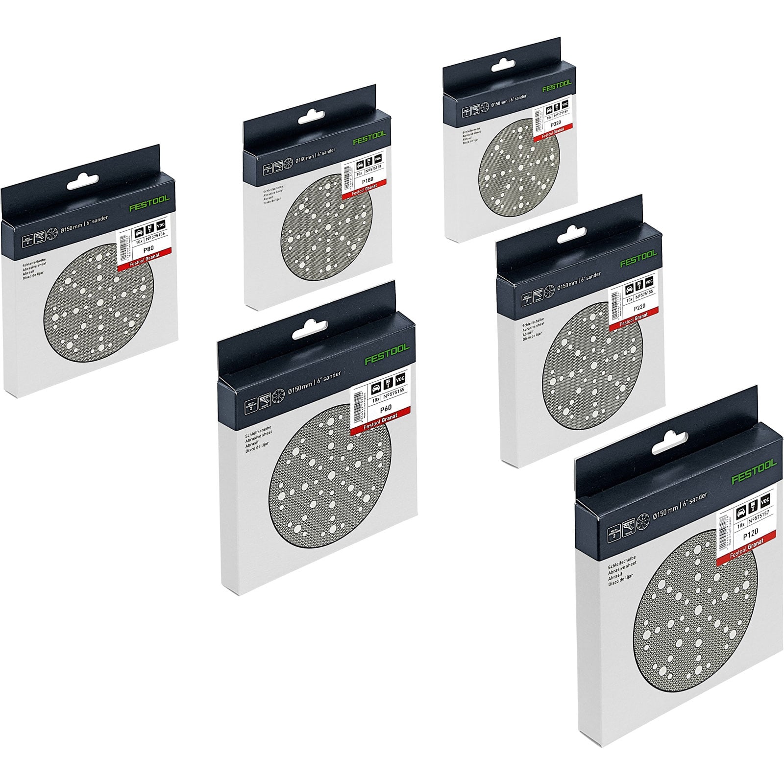 Festool Schleifscheibe STF D150/48 GR-Set Granat - 578166