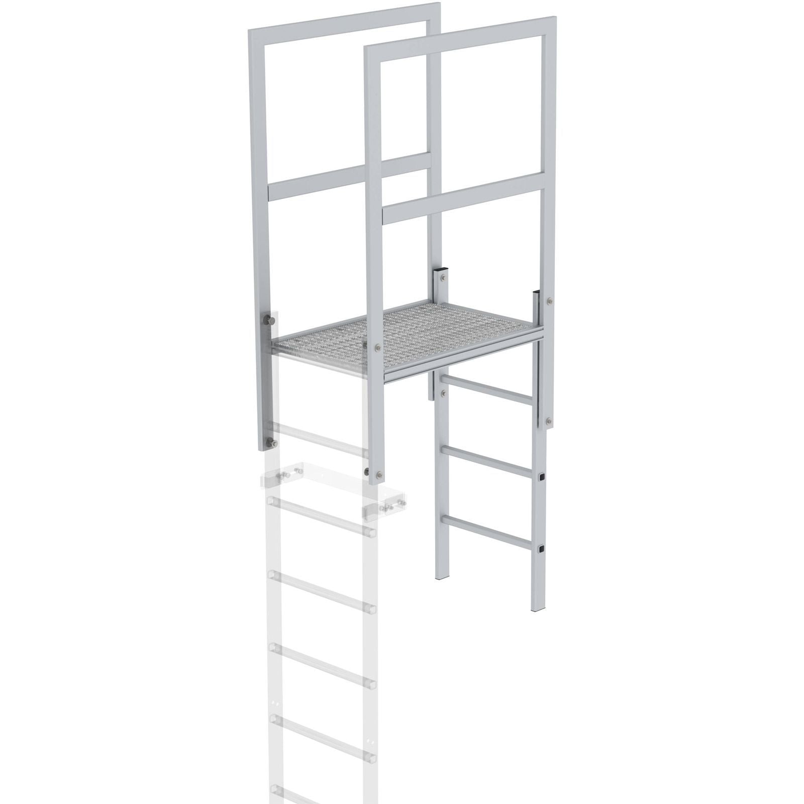 Günzburger Steigtechnik Attika-Überstieg Aluminium eloxiert Länge 930 mm - 061181