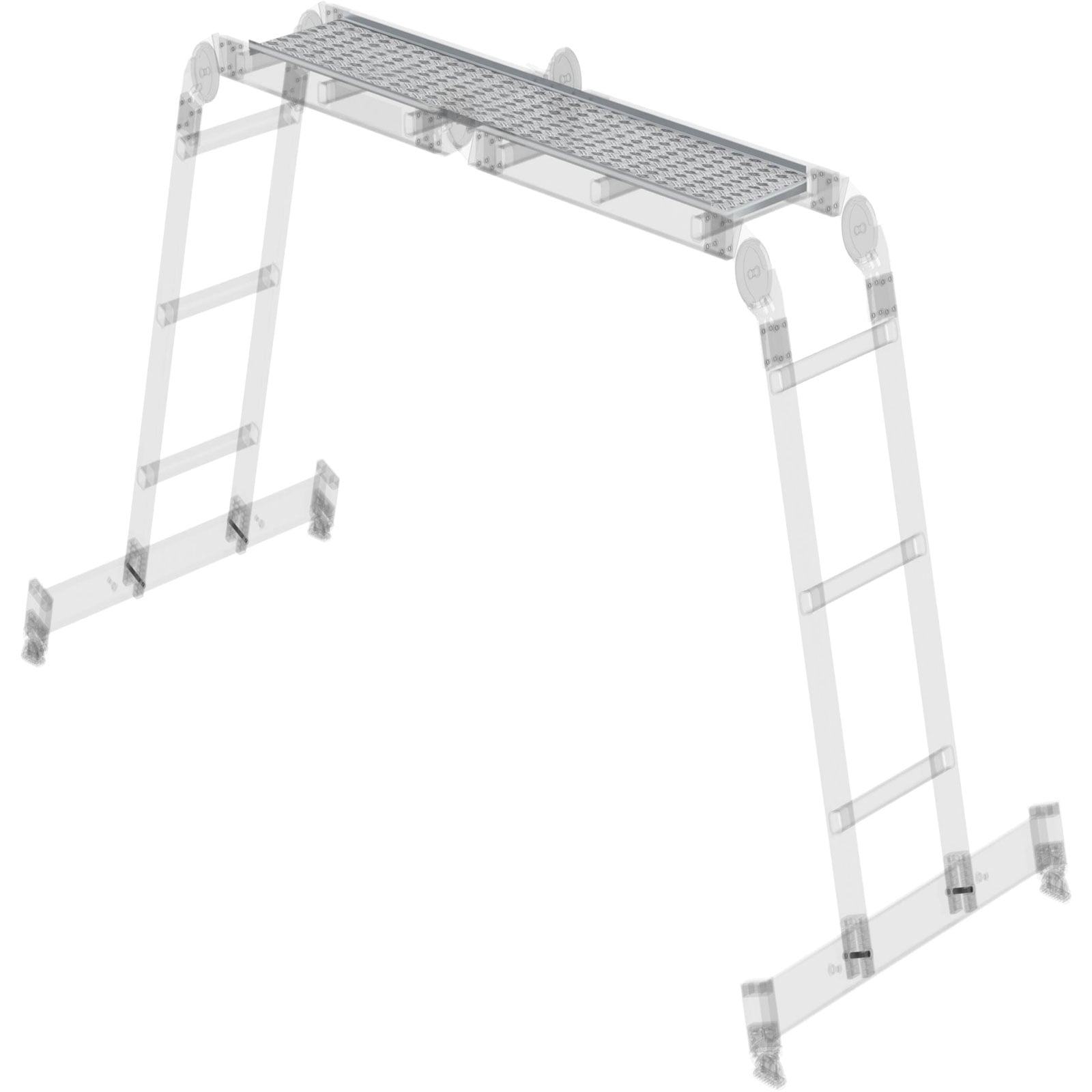 Günzburger Steigtechnik Aluminium-Riffelblechbelag passend für Vielzweckleiter 4tlg. mit nivello-Traverse - 030303