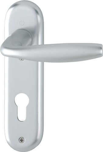 HOPPE Kurzschildgarnitur NY 1810/273KP Alu.F1 PZ rd Drückergrt - 3273098