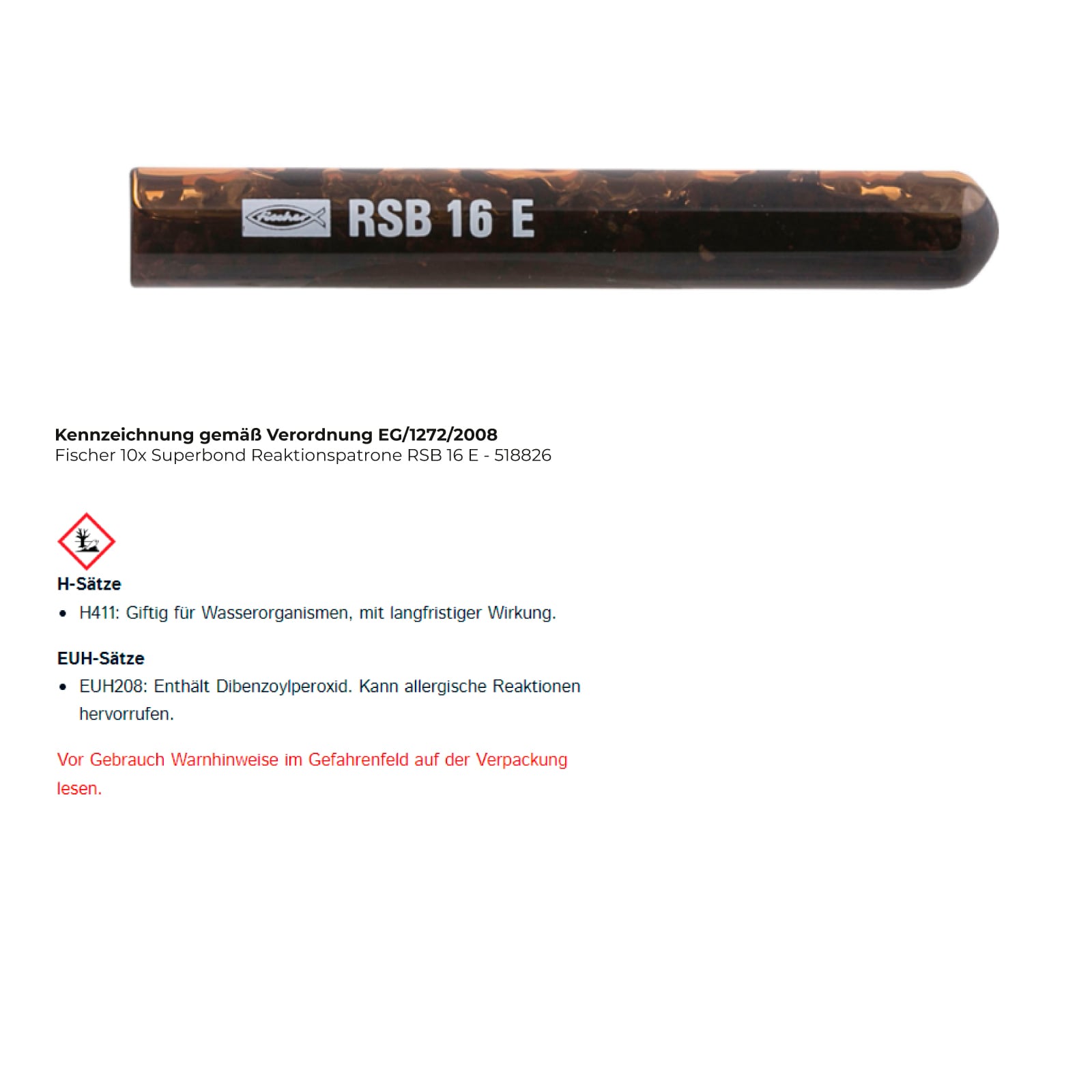 Fischer 10x Superbond Reaktionspatrone RSB 16 E - 518826
