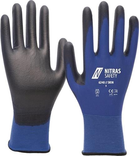 Nitras Handschuhe Skin blau / schwarz Gr. 10 - 6240-10