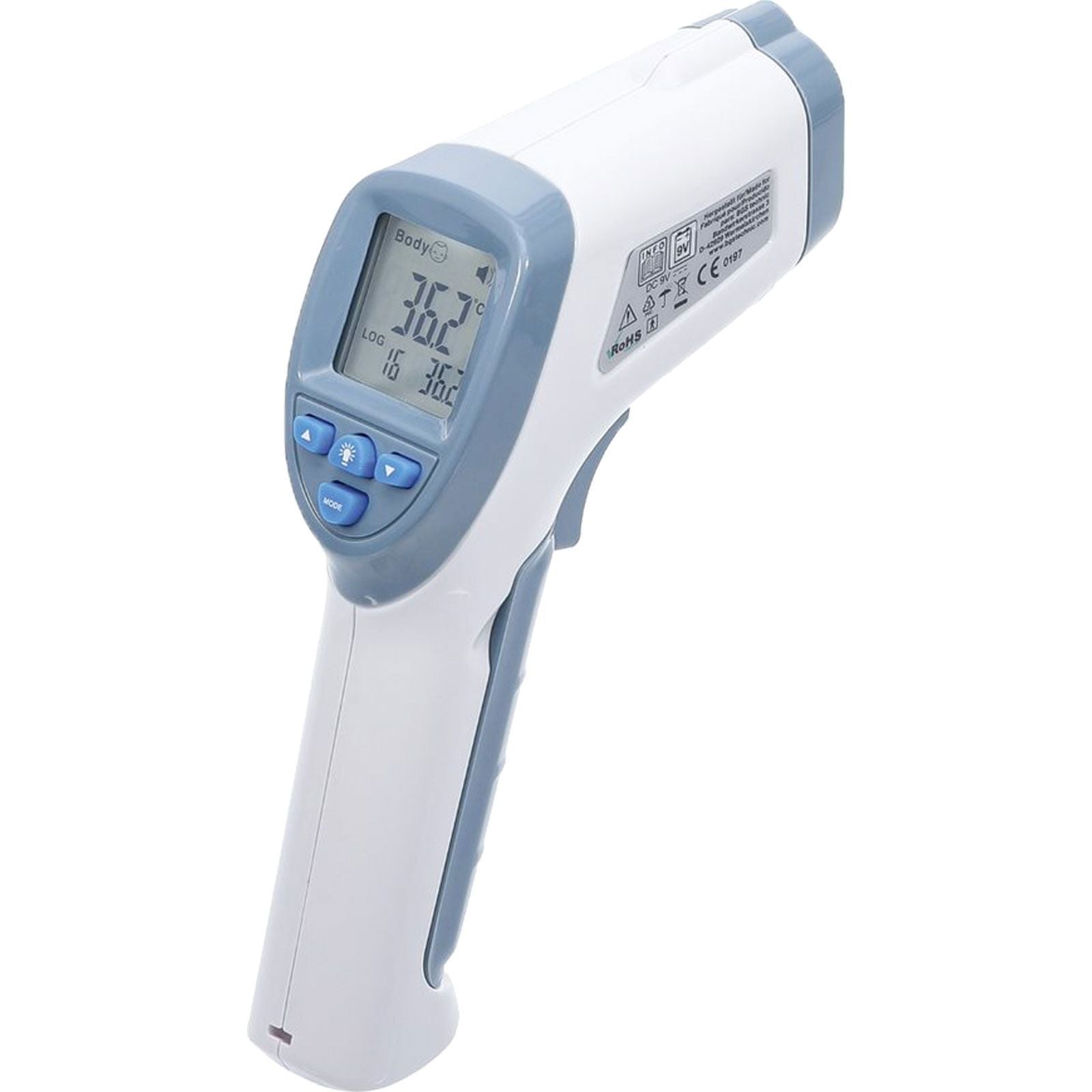BGS Stirn-Fieber-Thermometer kontaktlos Infrarot für Personen + Objekt-Messung 0 - 100° - 6007