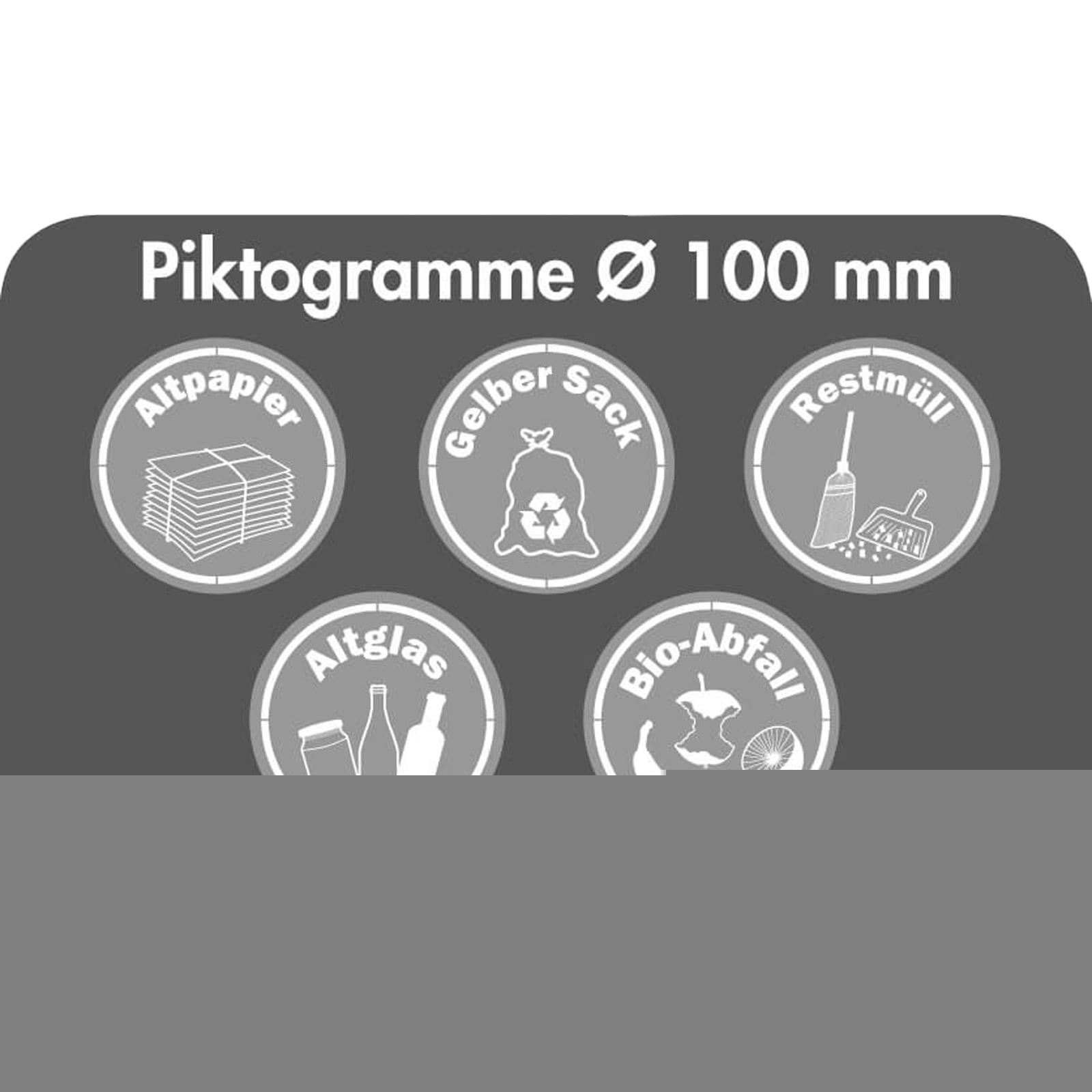 Stumpf Piktogramm-Set weiß 5 Stk. Ø 100 mm - 5408810