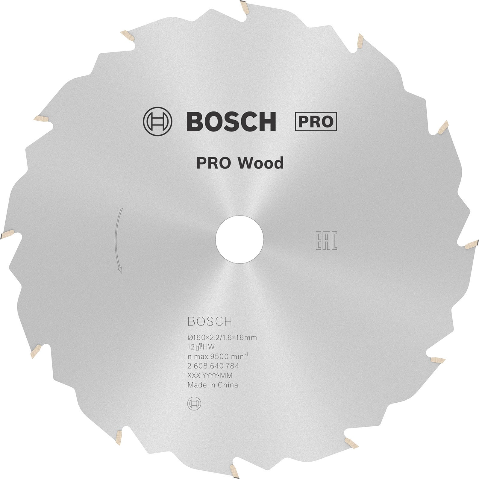 Bosch PRO Wood Kreissägeblatt 160 x 2,2 x 16 mm - 2608640784