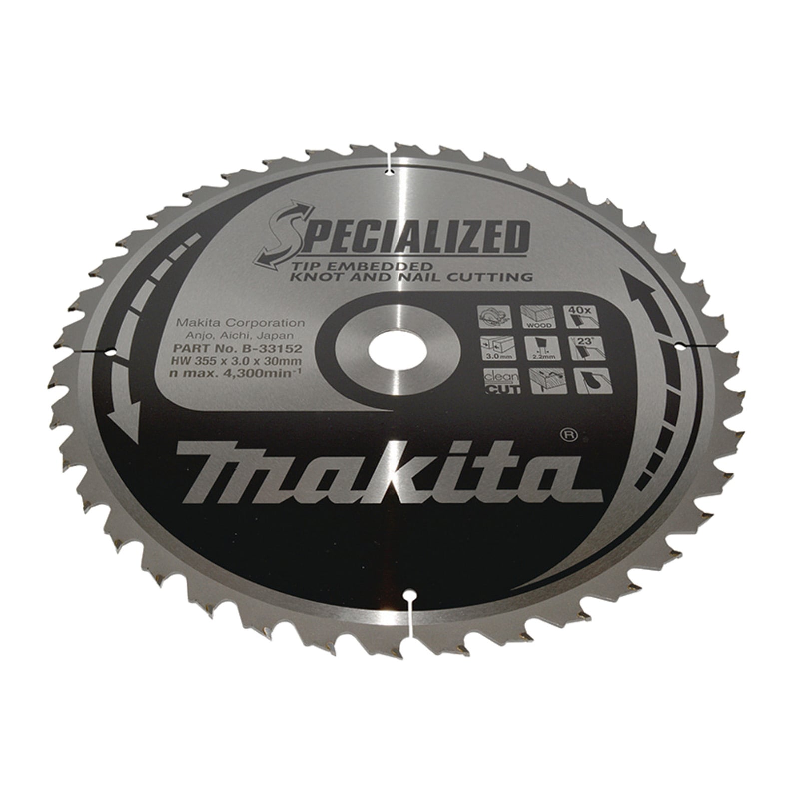 Makita SPECIALIZED Sägeblatt 355x30x40Z - B-33152