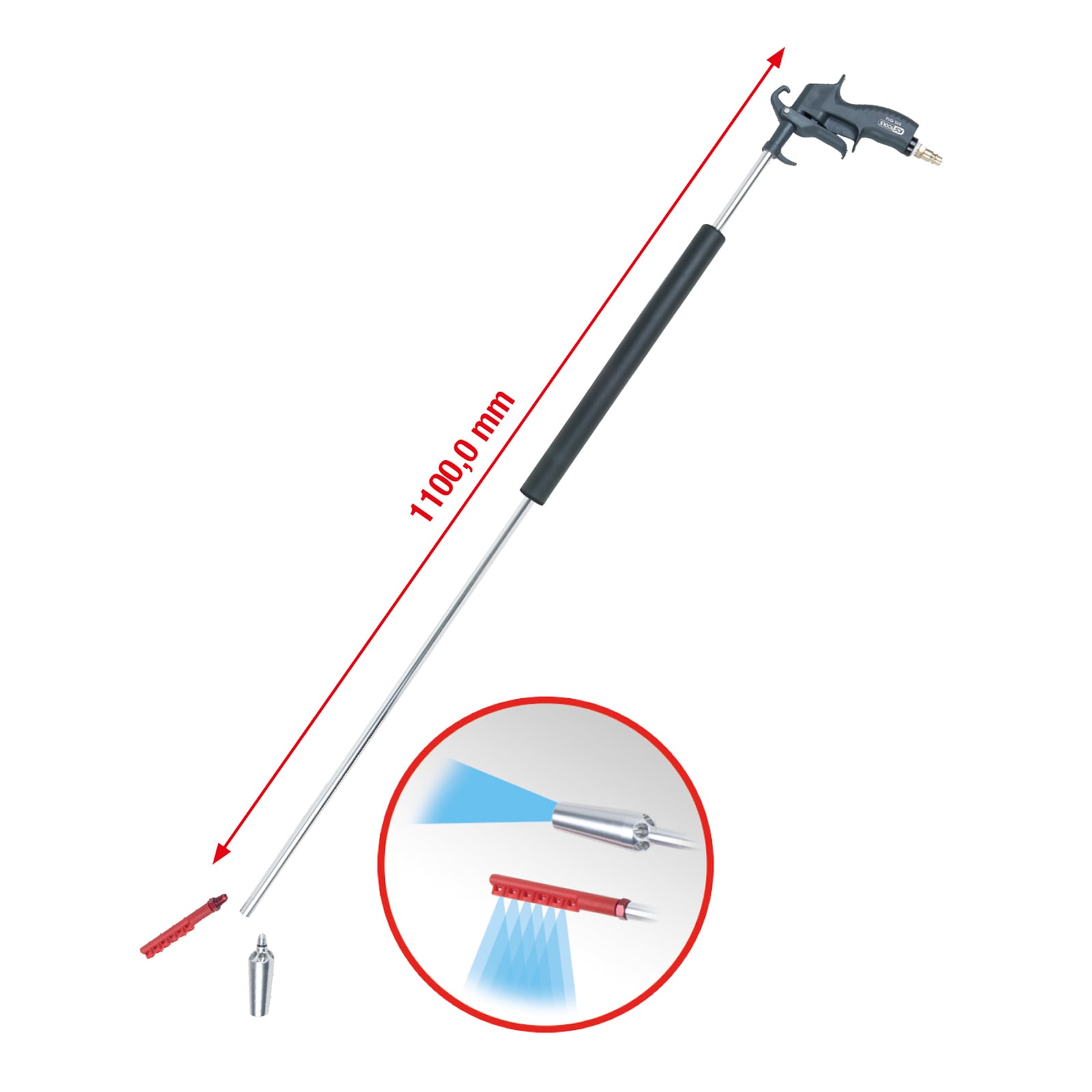 KS TOOLS Druckluft-Ausblaspistole lange Ausführung 3tlg. - 515.1915