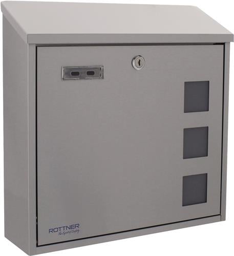 Briefkasten Muro H.360mm B.360mm T.100mm grau VA DIN C4 ROTTNER