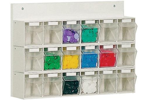 Lockweiler Klarsichtmagazin mit Holzrückwand  H 410 x B 600 x T 108 mm weiß - 1551814