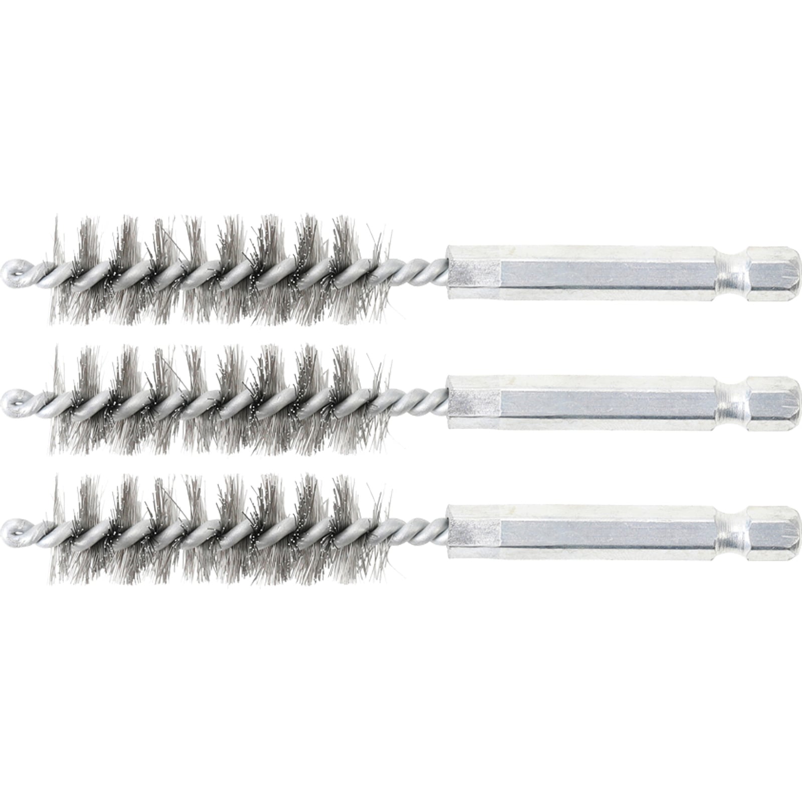 BGS Stahlbürste 14 mm Antrieb Außensechskant 6,3 mm (1/4") 3tlg. - 3078-14-S