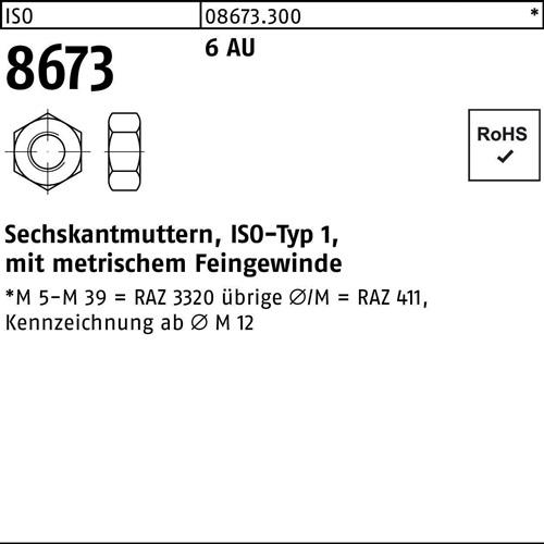Sechskantmutter ISO 8673 M68x 2 6 Automatenstahl 1 Stück