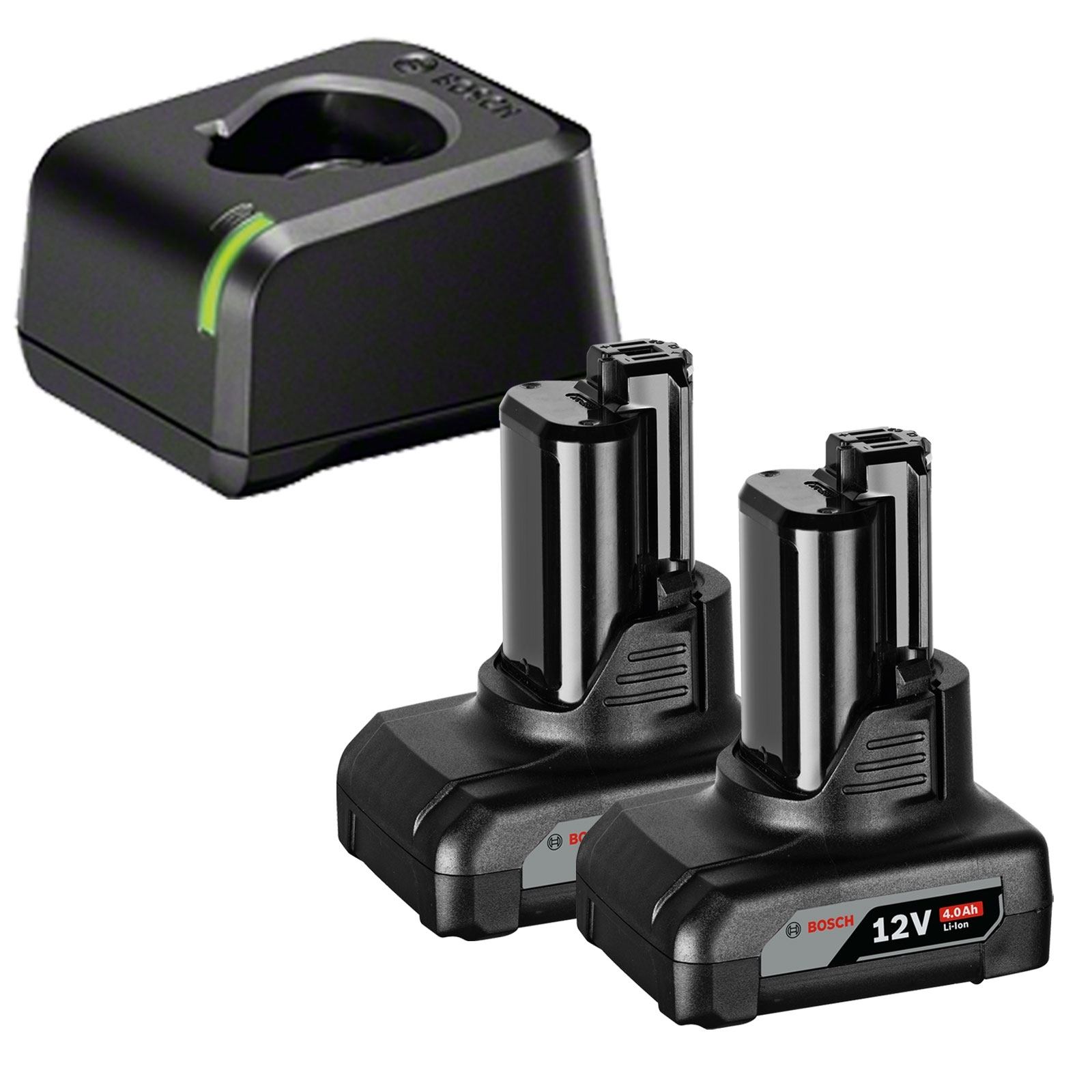 Bosch Akku-Starter-Set GBA 12 Volt / 2x 4,0 Ah + Schnellladegerät GAL 12V-20