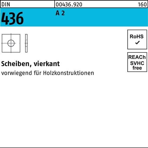 Unterlegscheibe DIN 436 vierkant 11x 30x 3 A 2 100 Stück