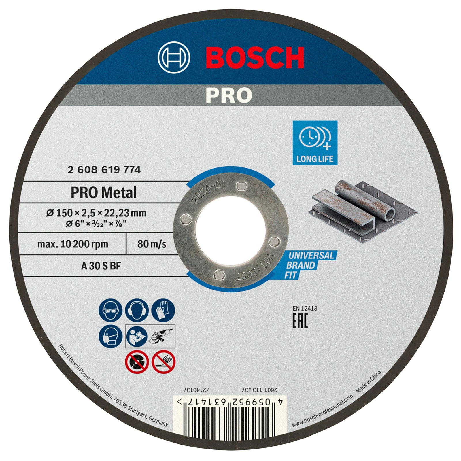 Bosch PRO Metal Trennscheibe 150 x 2,5 x 22,23 mm - 2608619774