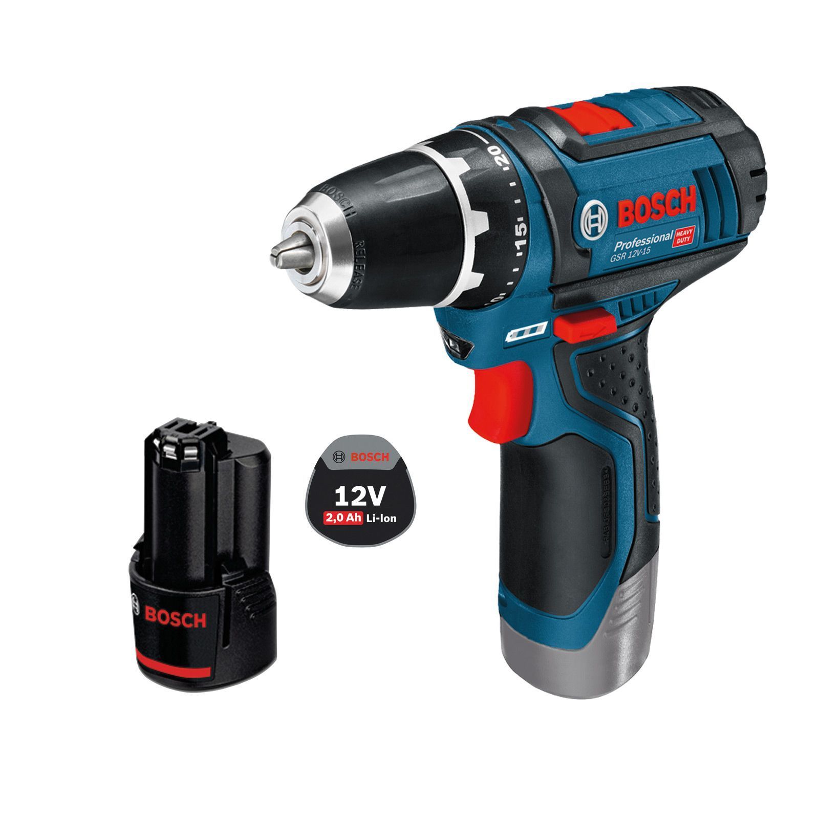 Bosch Akku-Bohrschrauber GSR 12V-15 / 1x 2,0 Ah Akku Bosch Akku-Bohrschrauber GSR 12V-15 / 1x 2,0 Ah Akku