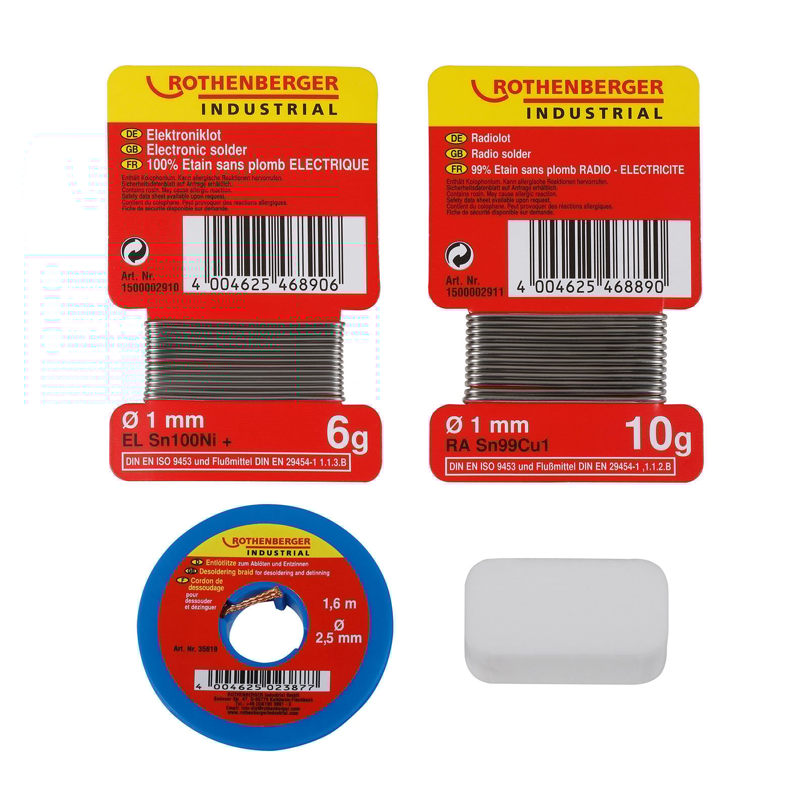 ROTHENBERGER Industrial Bleifreies Radio Elektronikset 4tlg.