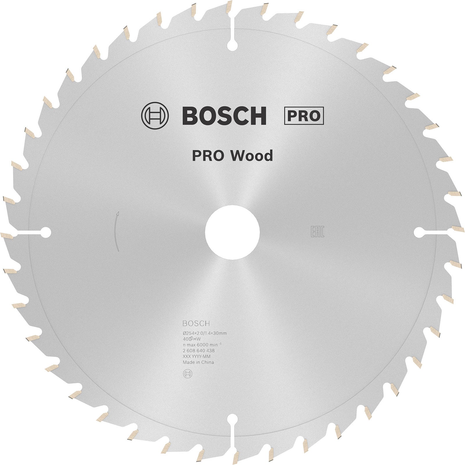 Bosch PRO Wood Kreissägeblatt 254 x 2 x 30 mm - 2608640438