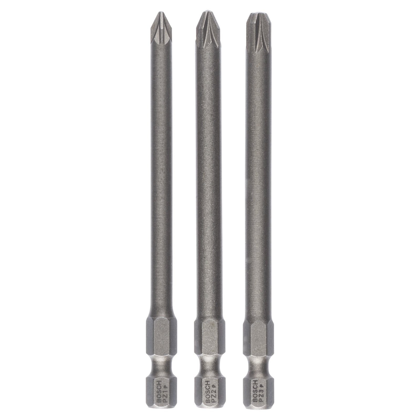 Bosch Schrauberbit-Set Extra-Hart, 3tlg. PZ1, PZ2, PZ3, 89 mm - 2607001761