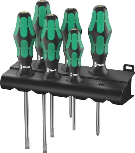 Wera 334/355/6 Rack Schraubendrehersatz Kraftform Plus Lasertip + Rack - 105656