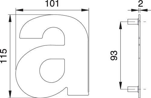 edi Hausnummer Buchstabe a VA ma 114mm B.101mm - 2510/0000/00