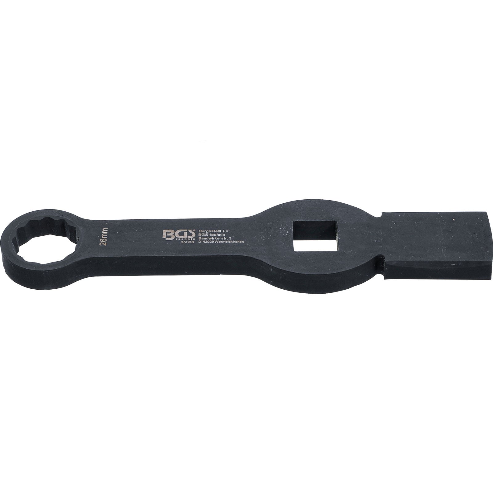 BGS Schlag-Ringschlüssel Zwölfkant mit 2 Schlagflächen SW 26 mm - 35336