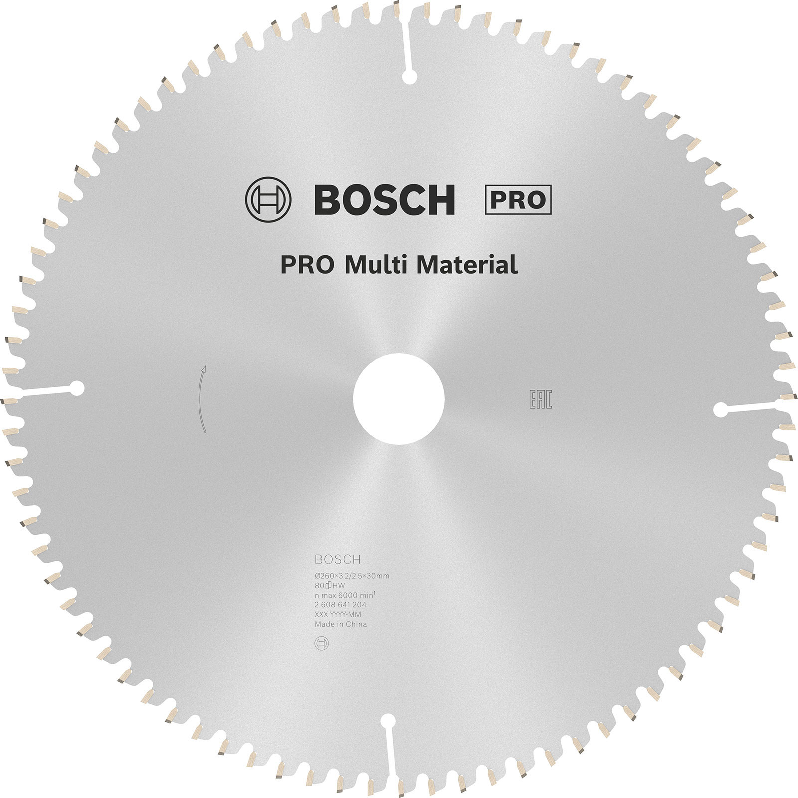 Bosch PRO Multi Material Kreissägeblatt 260 x 3,2 x 30 mm - 2608641204