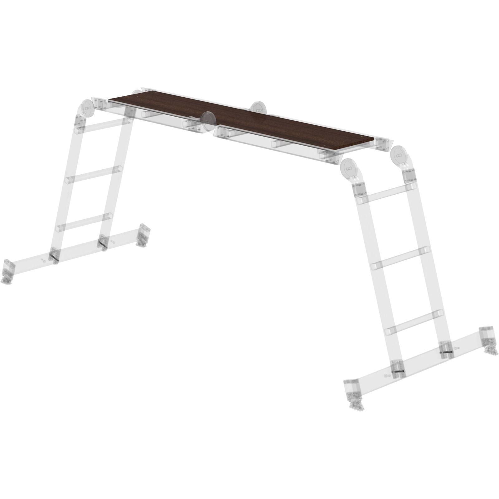 Günzburger Steigtechnik Holzbelag für Vielzweckleitern 4tlg. mit nivello-Traverse für 031310 031312 - 030300