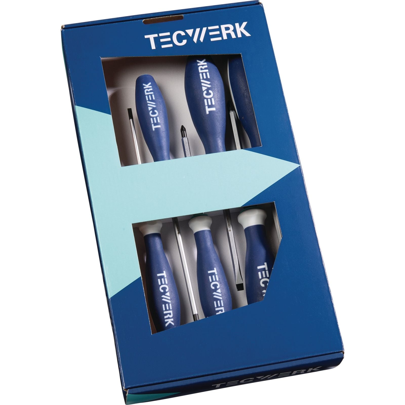 Schraubendrehersatz 6-tlg.Schlitz/PZD 3K-Griff 6-Kant-Klinge/Ans.TECWERK