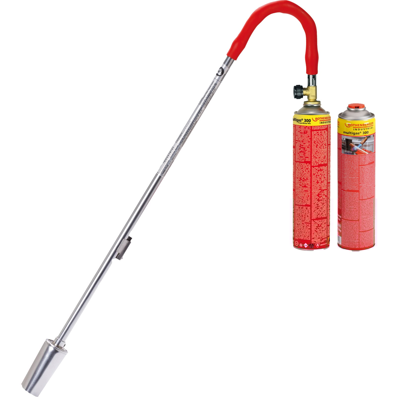 ROTHENBERGER Industrial Breitstrahlbrenner Turbo Plus inkl. 2x Multigas (je 600 ml) - 1500005296