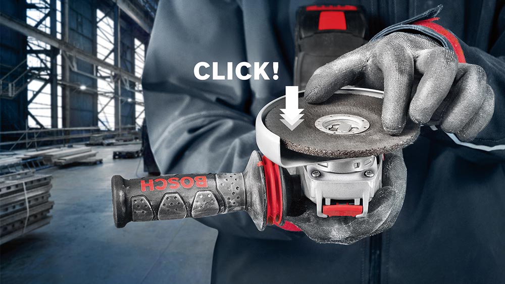 Bosch Winkelschleifer mit X-LOCK-System für einfachen Scheibenwechsel