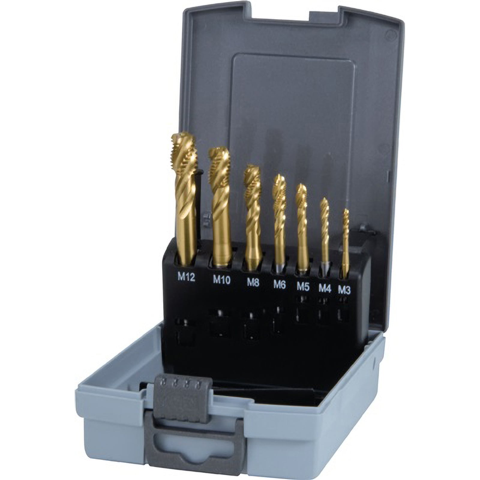 RUKO Maschinengewindebohrer-Satz 7tlg. Form C HSS-TiN in Kunststoffkassette - 245066RO