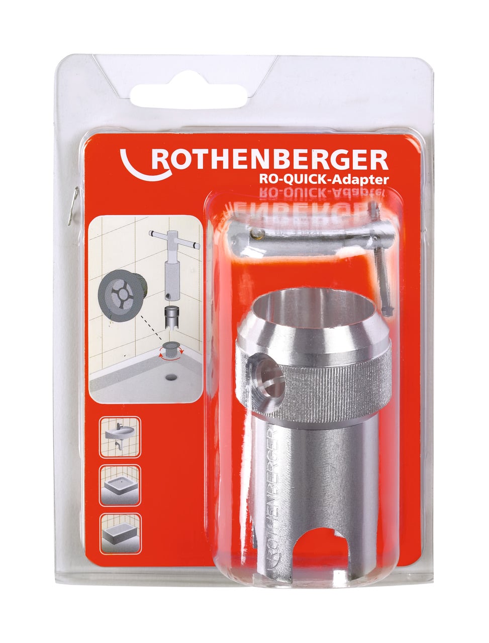 ROTHENBERGER Badewannenadapter mit Drehkreuz für RO-QUICK Ventil-Einschraubwerkzeug - 70413