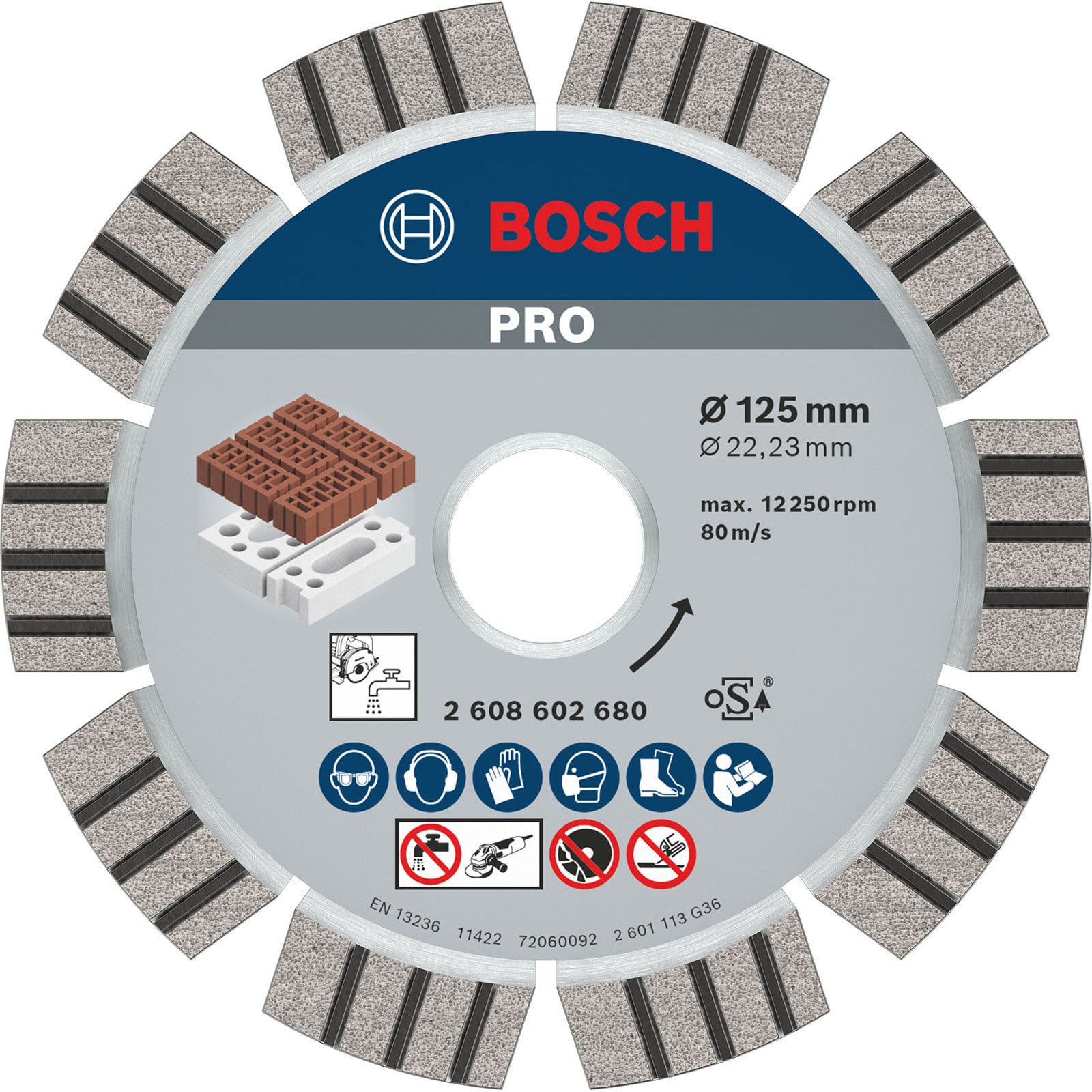 Bosch PRO Abrasive Diamanttrennscheibe 125 x 22,23 mm - 2608602680