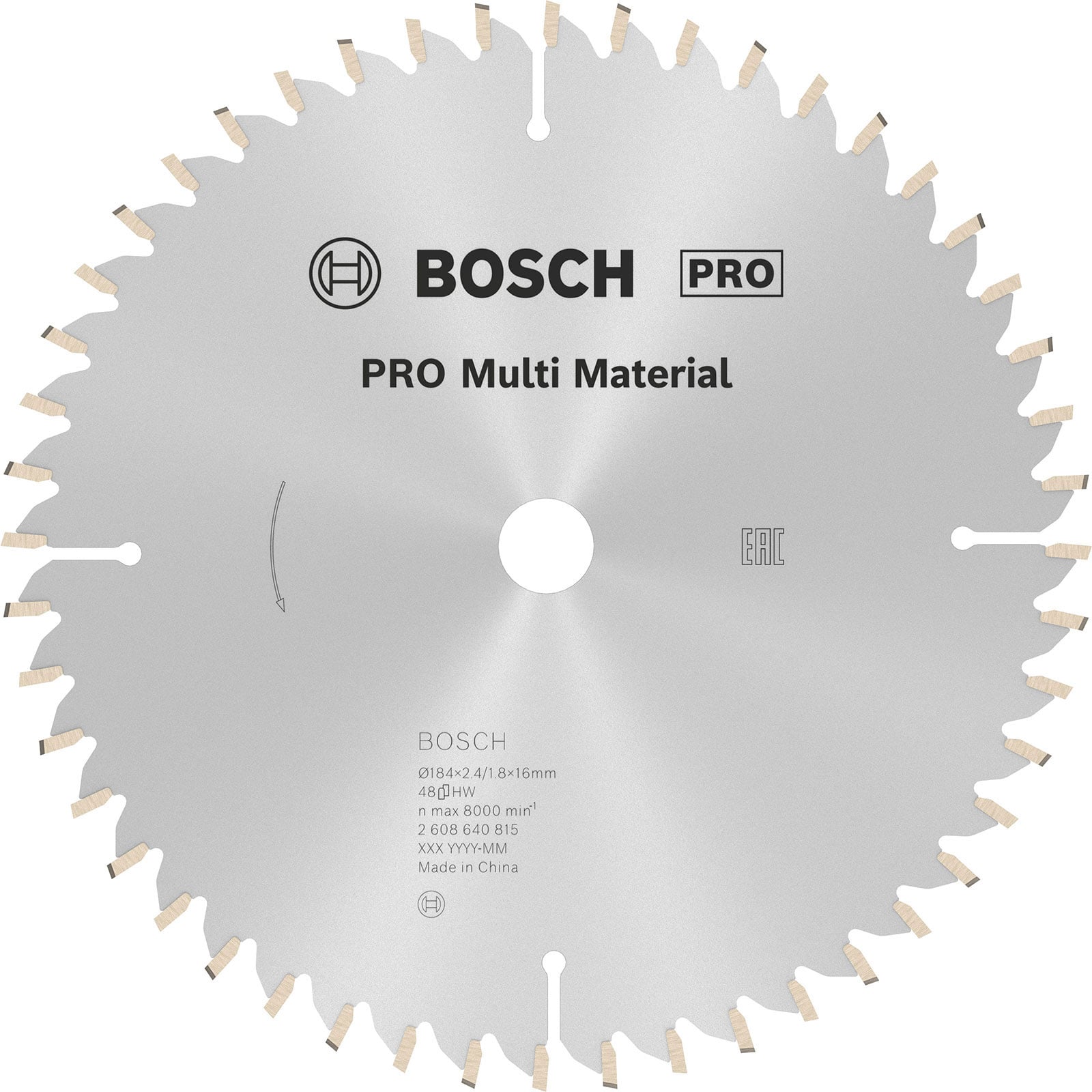 Bosch PRO Multi Material Kreissägeblatt 184 x 2,4 x 16 mm - 2608640815