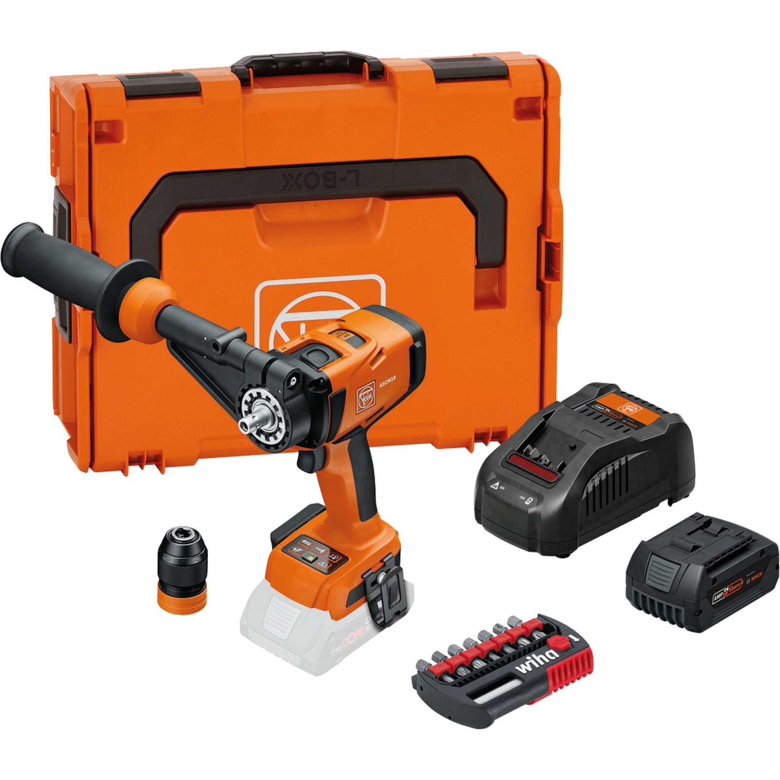 Fein 4-Gang Akku-Bohrschrauber ASCM 18-4 QM AS Universal-lean-top Set 18 V / 1x 5,0 Ah Akku + Ladegerät in L-Boxx - 71161562000