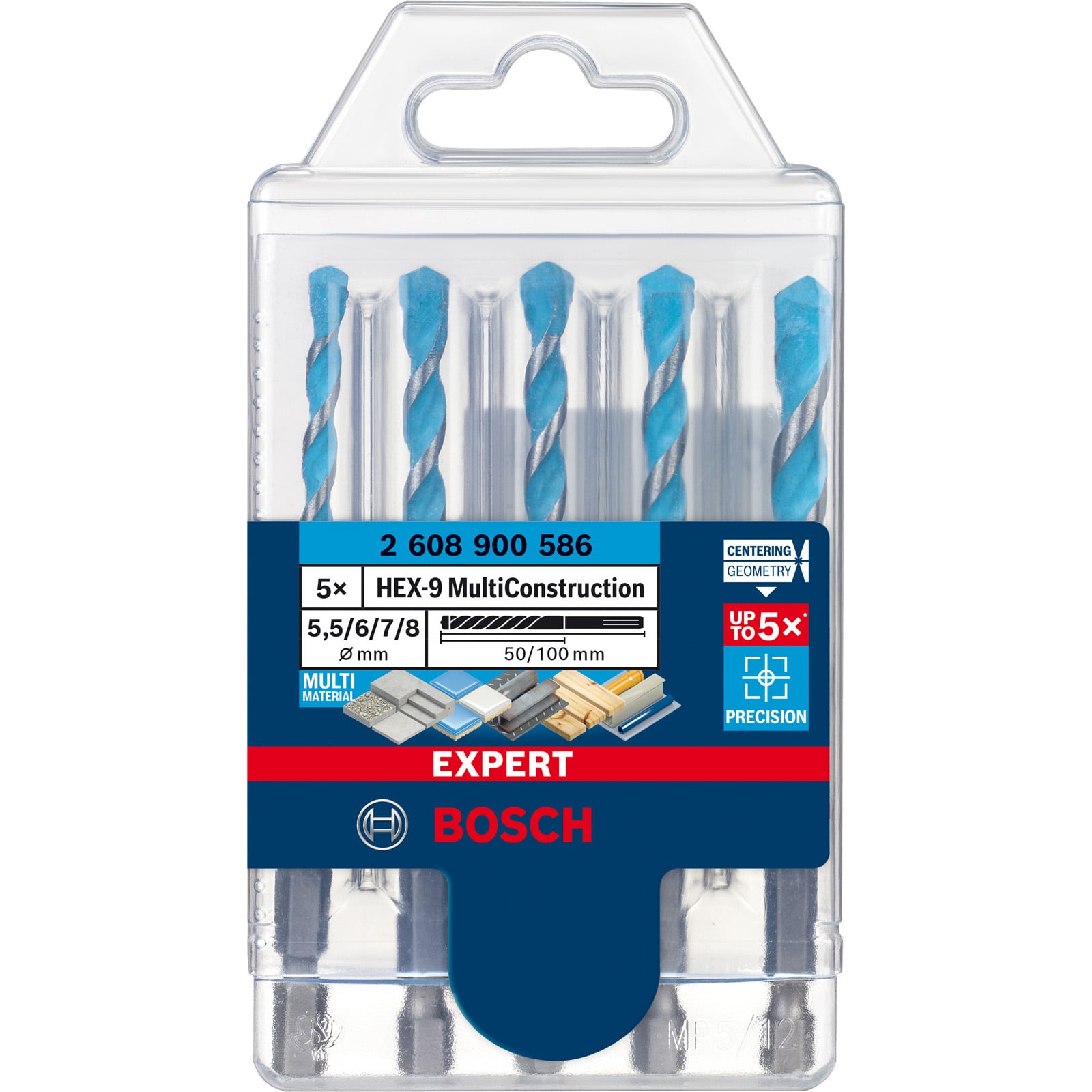 Bosch Expert MultiConstruction HEX-9 Bohrer-Set 5,5/6/6/7/8 mm 5tlg. - 2608900586