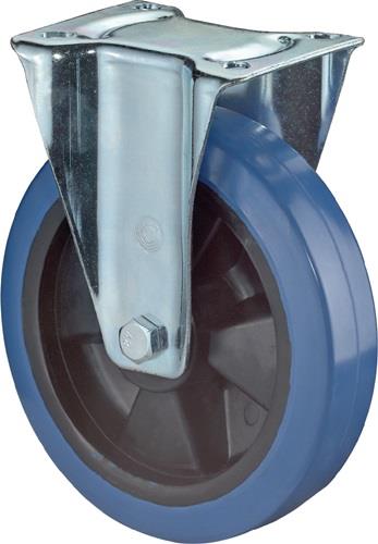 BS Rollen Bockrolle Elastik-Vollgummi blau Rollenlager Rad-Ø 160 mm 300 kg - L410.B61.160