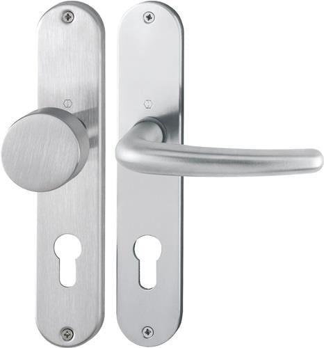 HOPPE Langschildgarnitur Den.E58/302/1310Z VA F69 PZ 72mm DIN L/R - 2821013