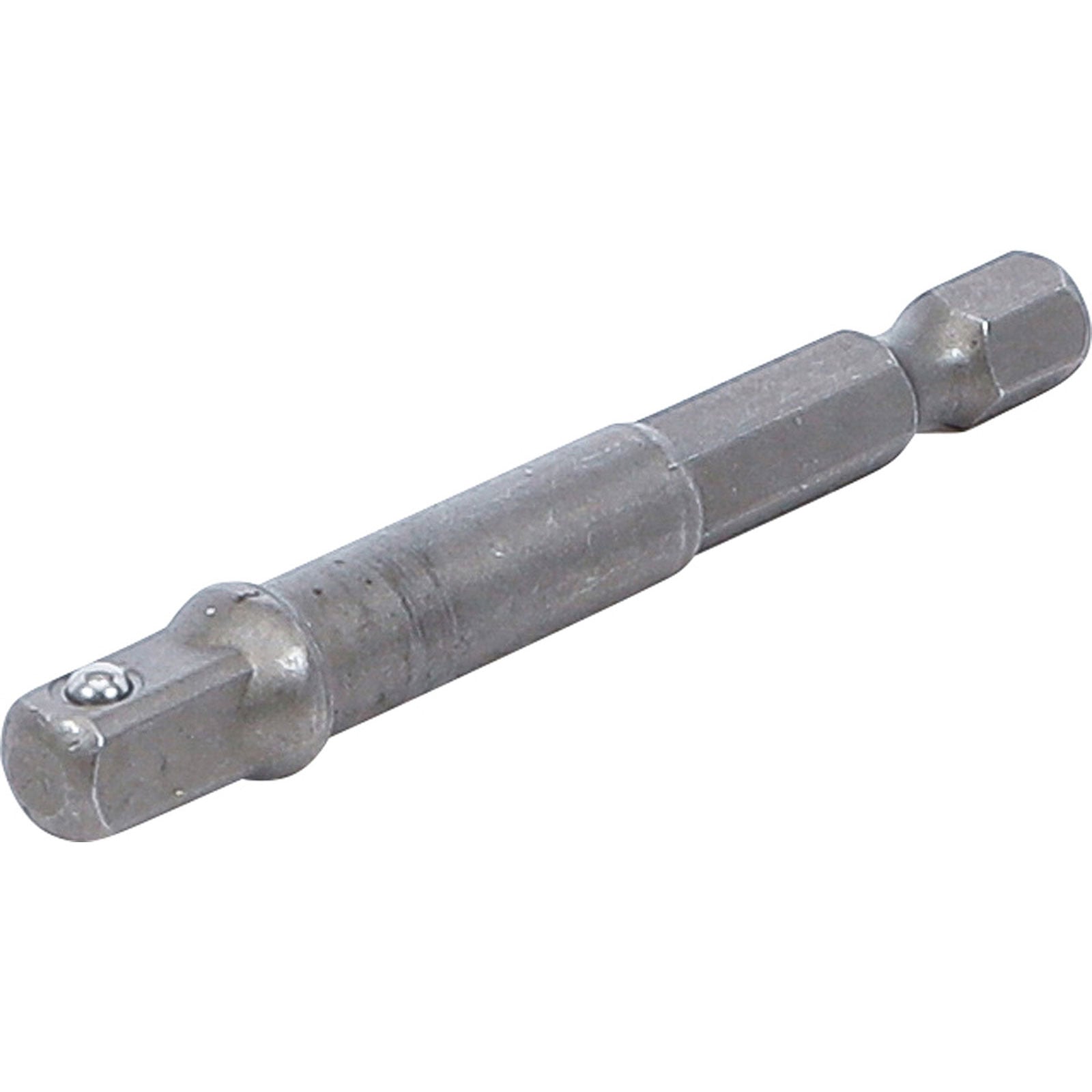 BGS Adapter für Bohrmaschinen Antrieb Außensechskant 6,3 mm (1/4") / Abtrieb Außenvierkant 6,3 mm (1/4") - 9685-1