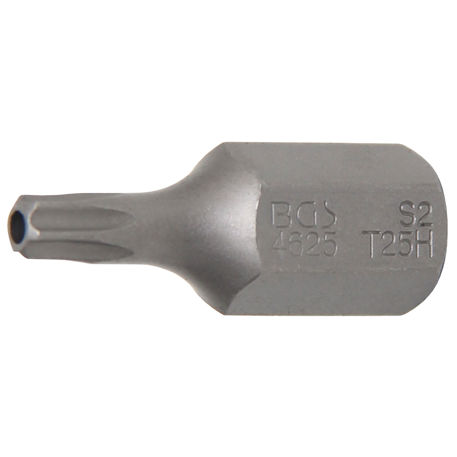 BGS Bit Länge 30 mm Antrieb Außensechskant 10 mm (3/8") T-Profil (für Torx) mit Bohrung T25 - 4625