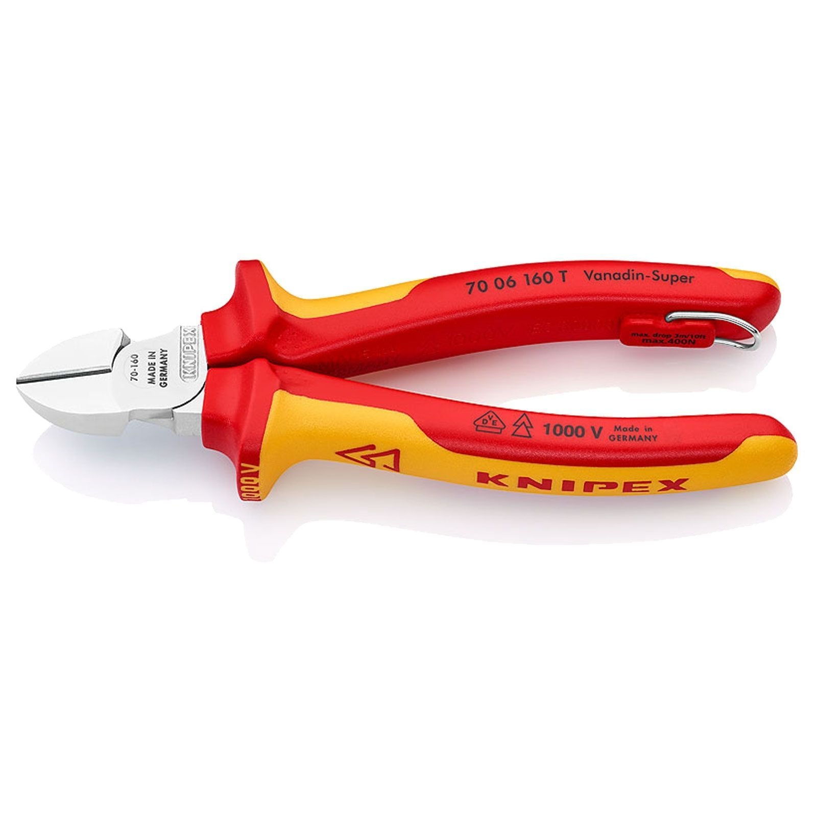 Knipex Seitenschneider mit Befestigungsöse 160 mm - 7006160T